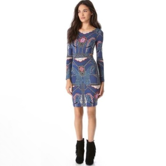 Mara Hoffman Caravan Midnight Side Cutout Long Sleeve Jersey Knit Dress Blue XS - Picture 16 of 16